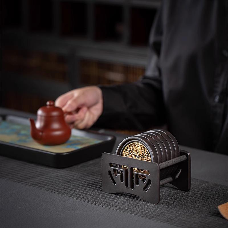 Kung Fu Tea Coaster Heat Insulation Chinese Style Anti-scalding Tea Holder Household Storage Tea Cup Holder Mat Tray Accessories