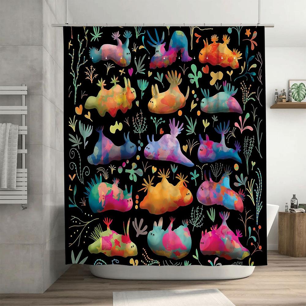 Unique Forest Deer Shower Curtain Nature Animal Landscape Backdrop Bathroom Decor Artistic Home Textile Van Gogh Style Wall Hang