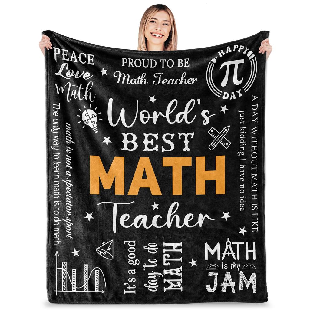 Mathematical equation digital-printed polyester Bedroom velvet flannel cover blanket Fleece soft sofa cover blankets for beds