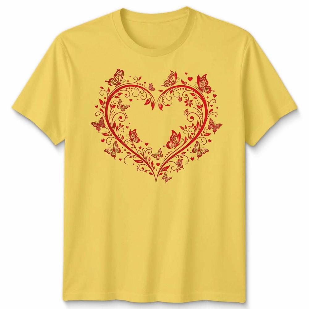 Filigree Heart Butterfly Valentines Day Occasions Unisexs Unisexs Graphic Tee