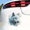 Majestic White Wolf with Blue Eyes  Car Stickers Decal Vinyl Detachable Waterproof Outdoor Car Bumper Window Notebook Computer Decoration JM49