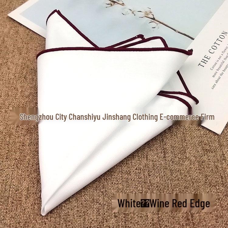 Elegant Pure White Cotton Men's Pocket Square 23cm