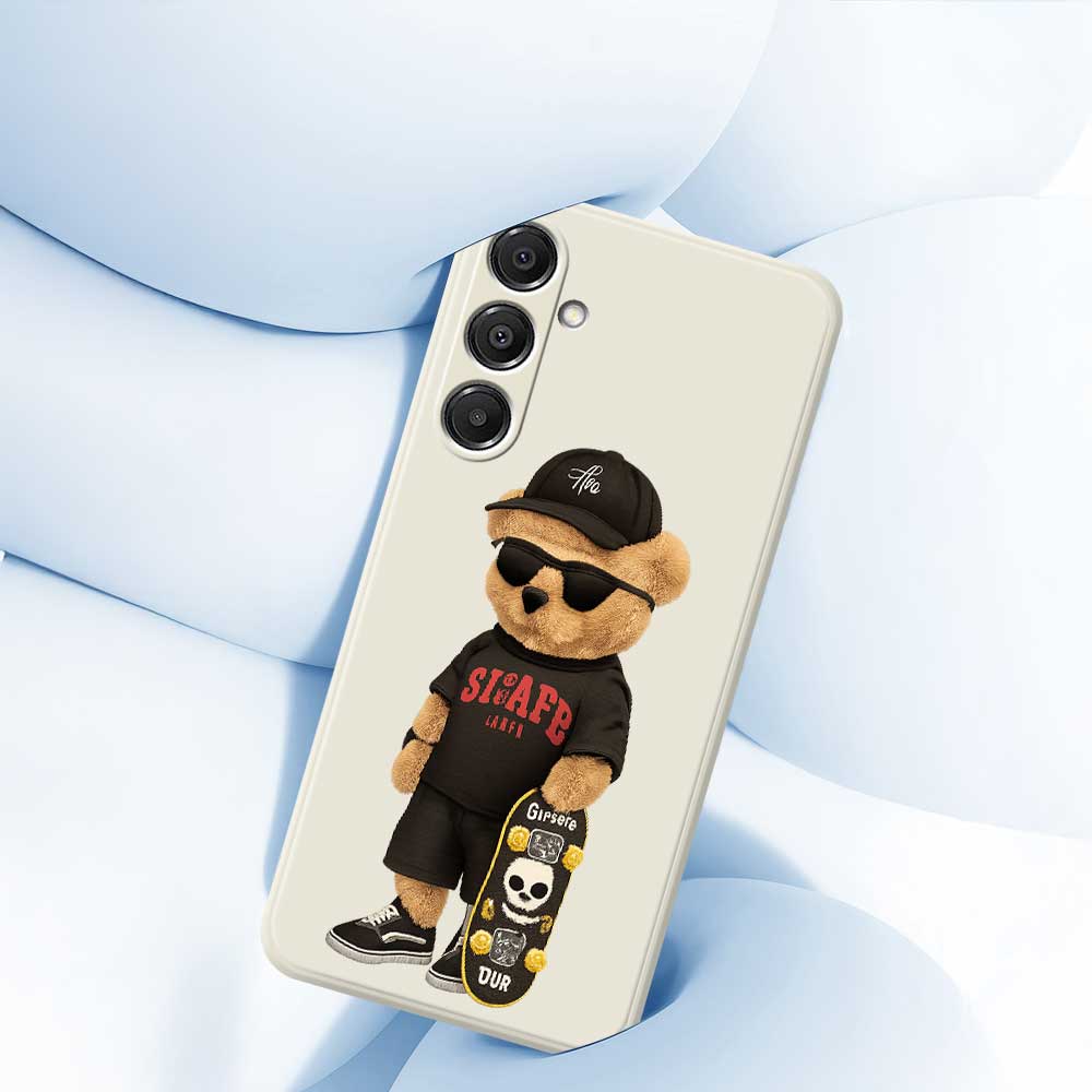 For Samsung Galaxy A16 5G/4G Case Cool Bear Pattern Printing Straight Edge TPU Phone Back Cover
