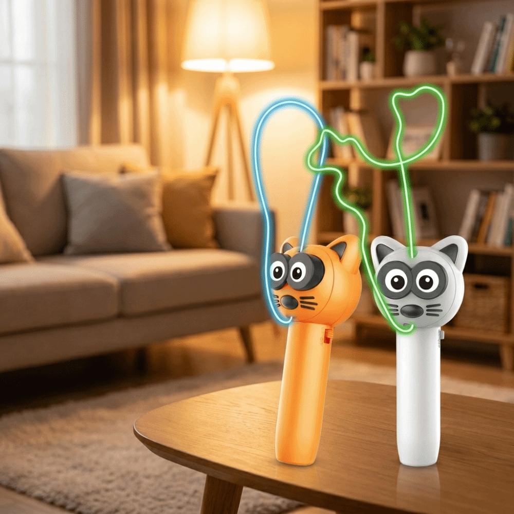 Luminous Cat Teaser Toy USB Charging Flying Rope Toy Loop Fidget Toy Electric Cat Toy Pet