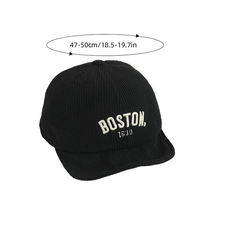 Solid Color Letter Baby Baseball Cap Winter Warm Corduroy Kids Peaked Hat Korean Soft Brim Adjustable Toddler Boy Girl Sun Hats