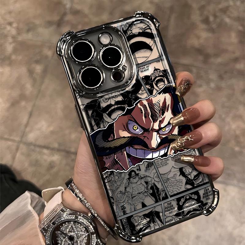 

Anime Cool O-Ones P-Pieces Plating Phone Case For iPhone 17 17e 16e 16 15 14 13 12 11 Pro Max X XSMax Air Plus Anti-Fall Airabag iPhone 11