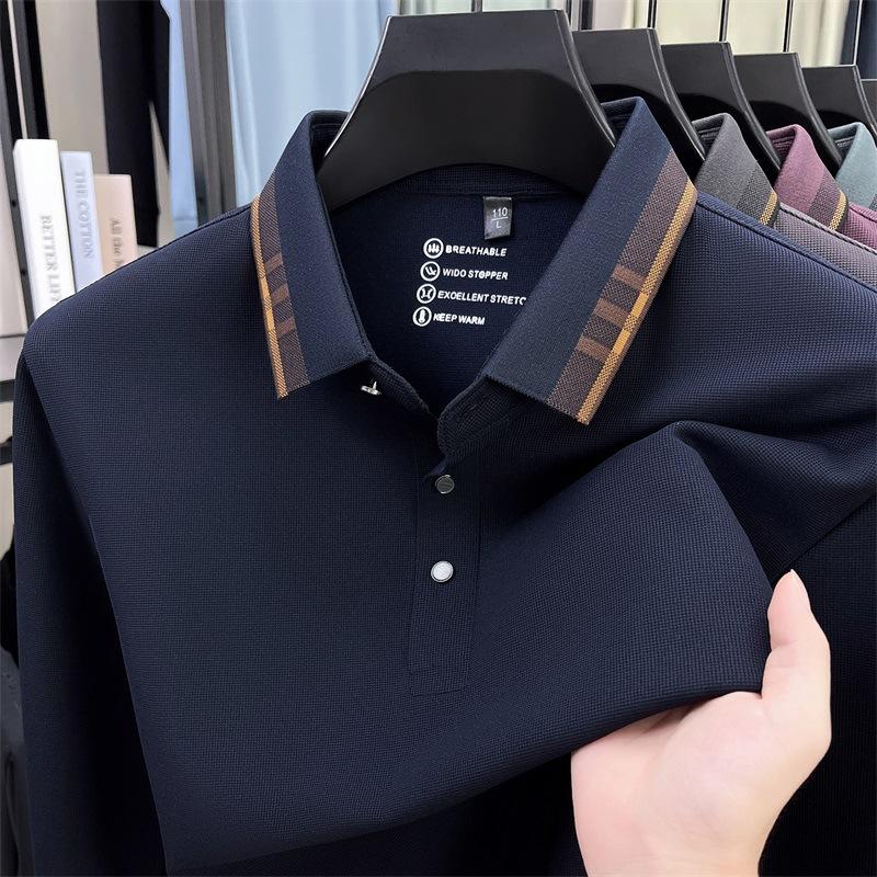 New Spring Autumn Men's Casual Versatile High-End Long Sleeve T-Shirt Comfortable Bottoming Shirt