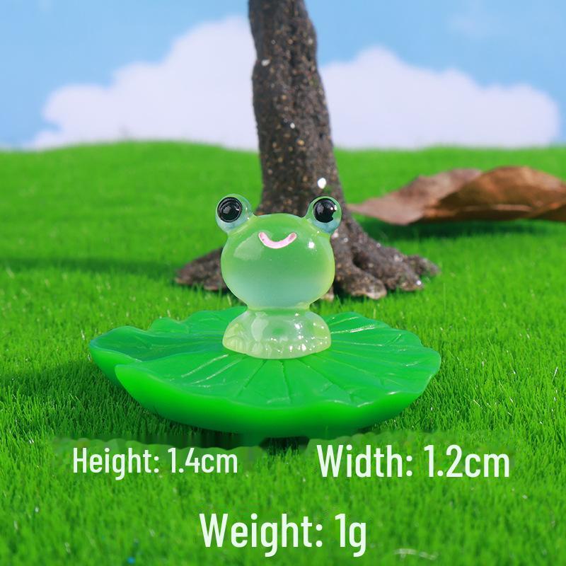 

Светящиеся миниатюры черноглазых лягушек: Милые настольные украшения из смолы для микроландшафтного дизайна. зелёный