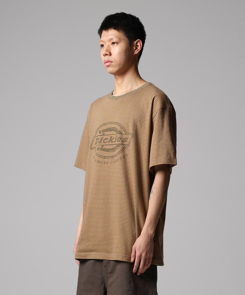 DICKIES Striped Mono Logo T-Shirt Olive