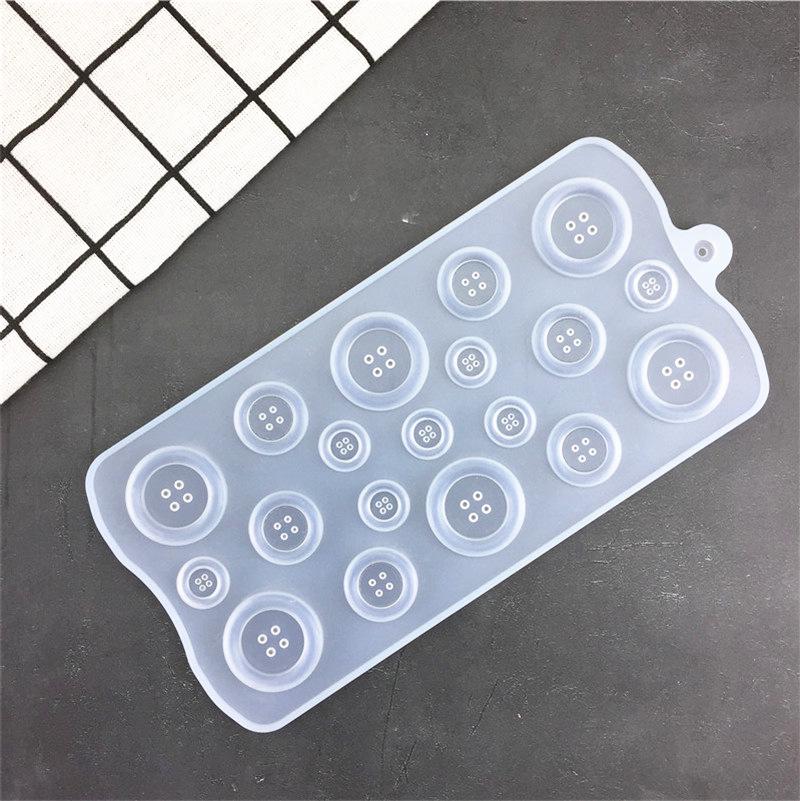 19-Hole White Transparent Button-Shaped Silicone Epoxy Mold