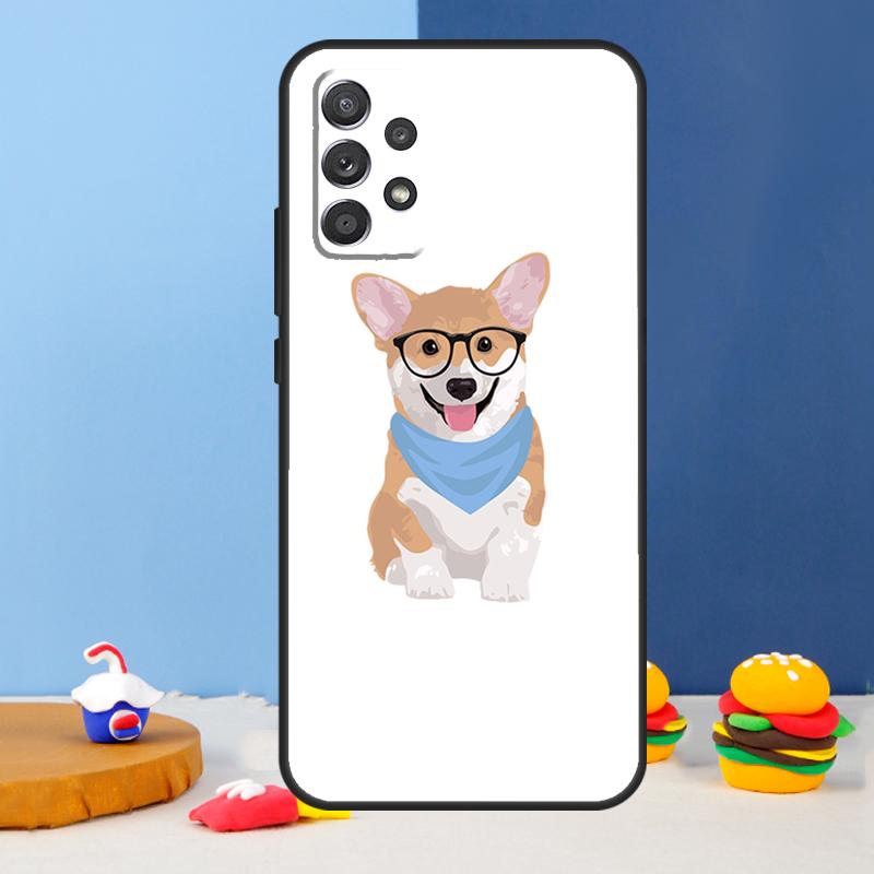 Cartoon Corgi Dog Case For Samsung Galaxy A35 A55 A32 A12 A22 A52 A06 A54 A34 A14 A56 A36 A26 A16 A13 A53 A15