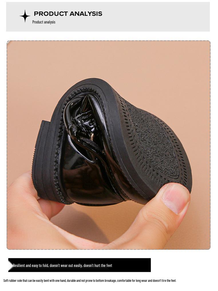 Girls' Trendy Retro Leather Princess Shoes with Soft Non-Slip Soles
