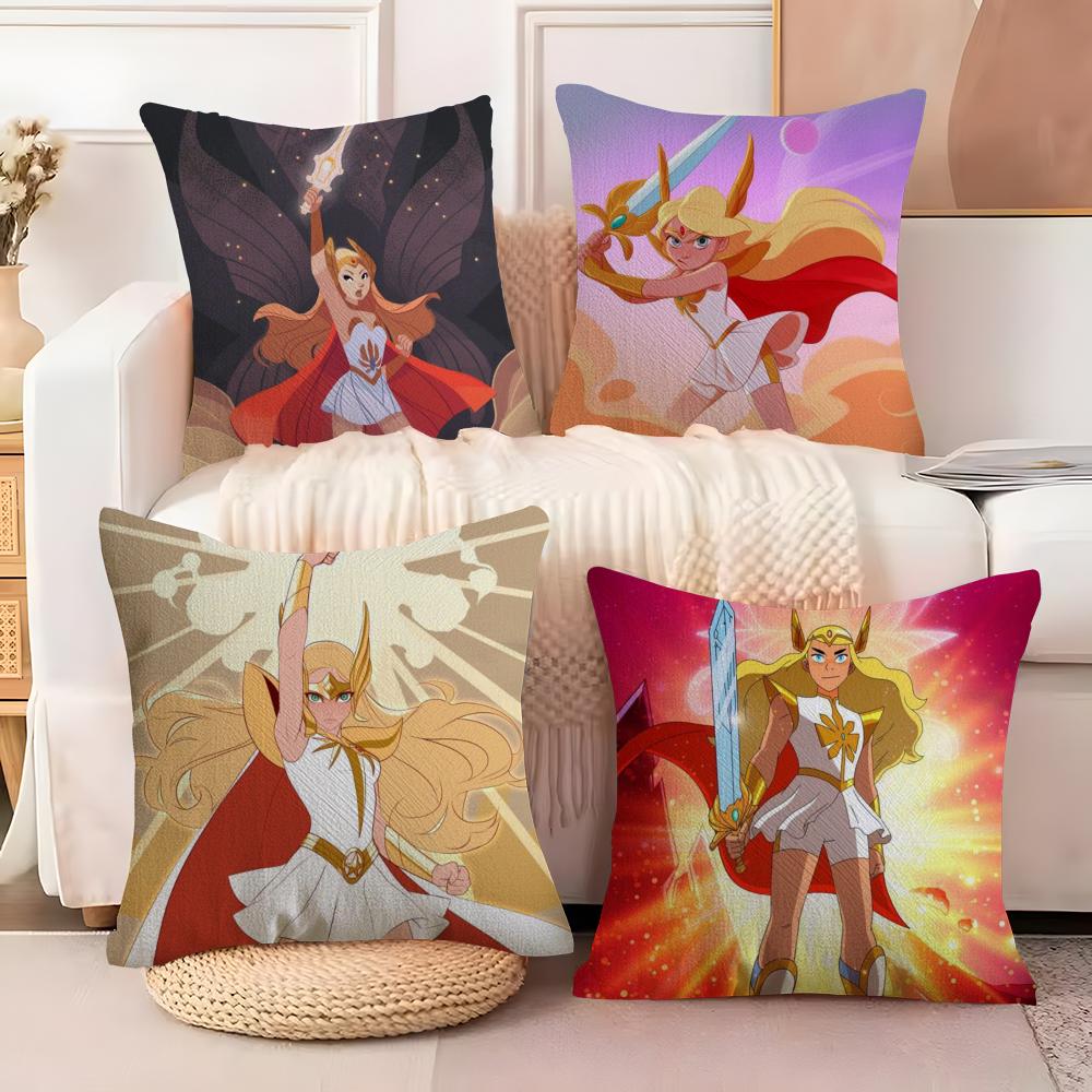 She R-Ra Princesses Of Power Cushion Cover Soft Plush Fabric Double-Sided Printed Sofa Cushion Cover For All Seasons Home Decor