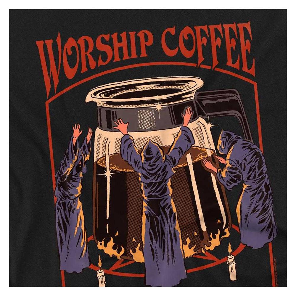 Steven Rhodes Unisex Adult Worship Coffee Long-Sleeved T-Shirt