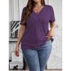 BITCED Women's Fashion Casual Solid Color Print Short Sleeve V Neck Blouses & Shirts