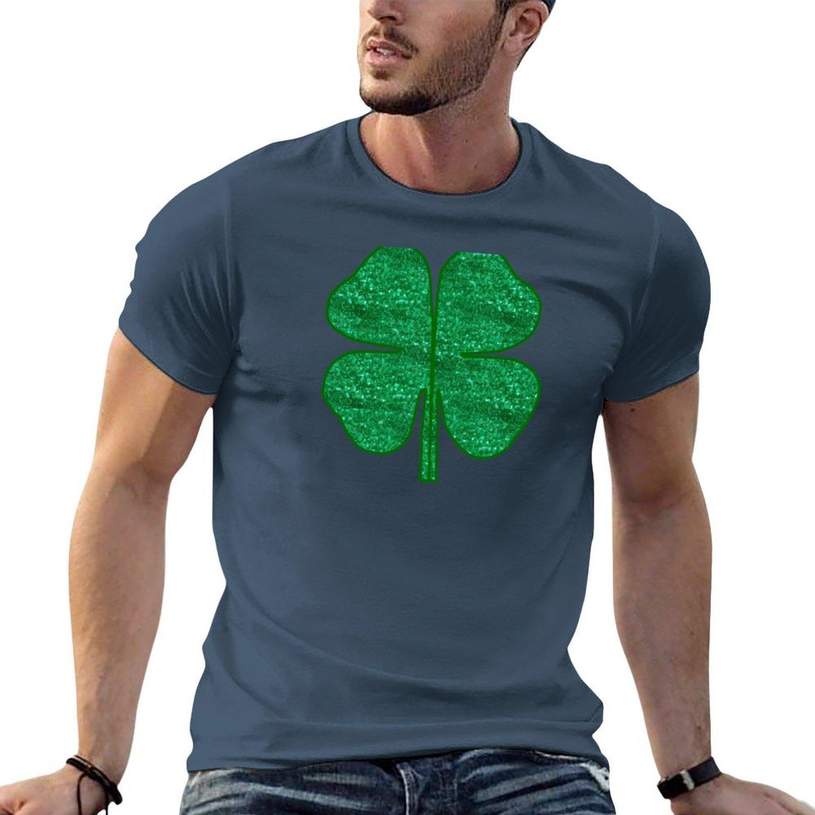 Glitter Print Shamrock Tshirt T Shirt Unisex Plain T Shirts For Unisex Pack Cotton Unisex T Shirt Summer Tshirt S