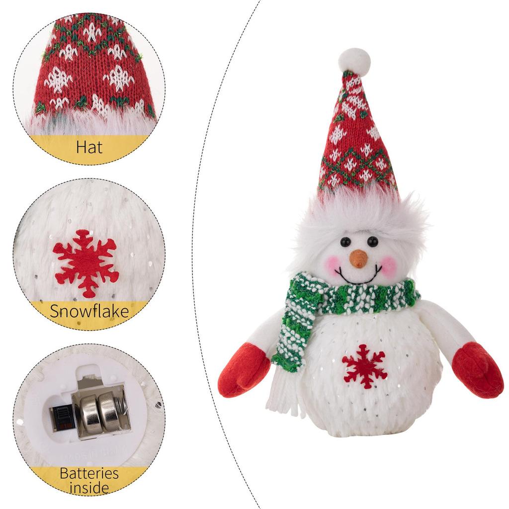 New Luminous Snowman Ornament with Lights – Christmas Snowflake Figurine, Ideal Holiday Gift for Children