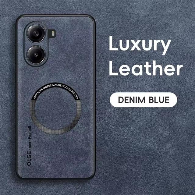 

Leather Magnetic Case For Poco X7 Pro X6 X5 Funda For Poco F6 F5 F4 GT C65 M6 M5 For Magsafe Wireless Charger Phone Cover For Poco F4