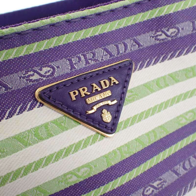 PRADA  1BG439 2WAY bag purple/green canvas Women