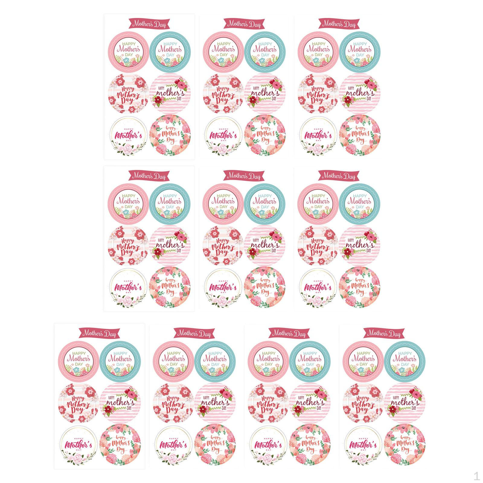 

60 шт. наклейки ко Дню матери, декоративные этикетки, уплотнительные наклейки для поделок Round 4cmx4cm