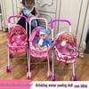 Baby Girl Doll Stroller with Light and Sound - Pretend Play Birthday Gift
