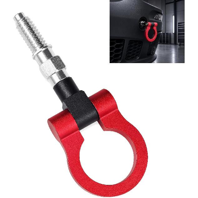 Car Front Bumper Tow Hook, Racing Track Style Trailer Ring Hook, Alloy Durable Cars Screw-on Tow Hook, Compatible with 97-06 BMW 3/5/7 Series, 03-14
