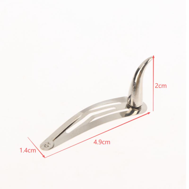 2/5Pcs Women Harajuku Gothic Punk Hair Clips Y2K Spiker Rivet Hairpin Demon Horn Batterttes Girl Hair Accessories Gift