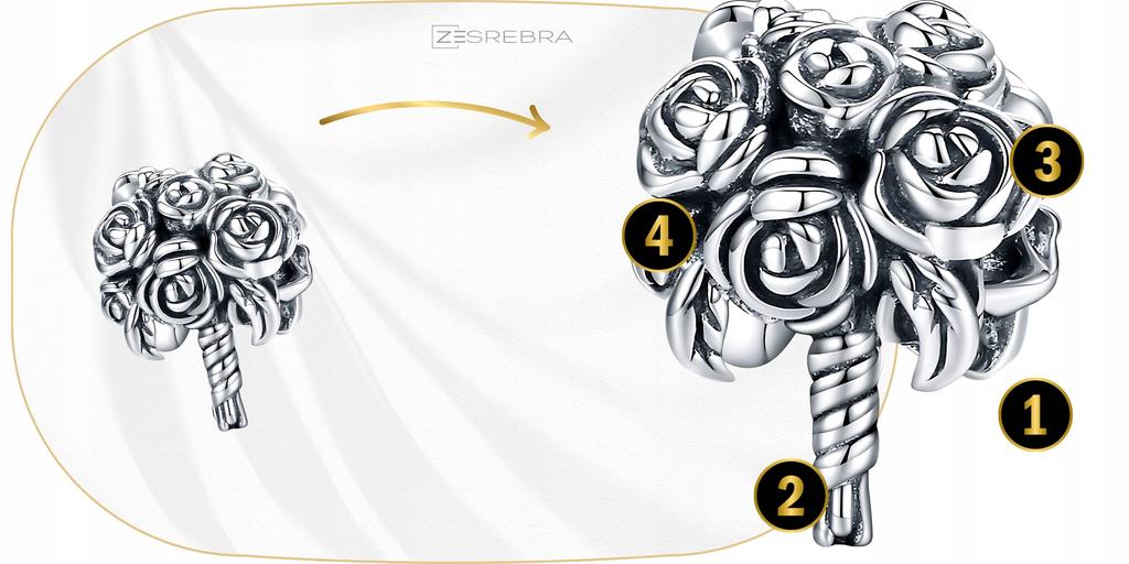 Charms Bouquet Of Flowers Pr 925 Bead S925 Bouquets Beads Pendant