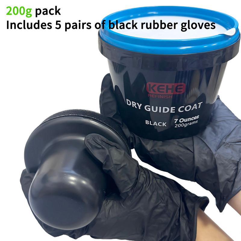 

Dry Black Sanding Guide Coat 200g with 5 Pairs Gloves, Auto Paint Defect Finder, Highlights Scratches Imperfections for Bodywork 200g(7oz)