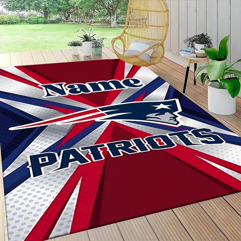 Custom Name Patriots Team Spirit Carpet Rug Customizable Soft Washable Anti-Slip Home Living Room Sofa Mats Personalized Rug. 0909423