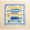 Womens Silk-Like Square Scarf With Polka Dot Fish Print Lightweight Fashion Accessory Outfits