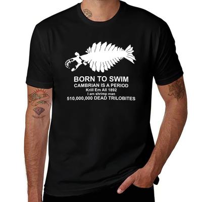 Anomalocaris Born To Swim V2 White T-Shirt Clothes Shirts Graphic Cute Tops Anime Tshirt Mens T Shirt Graphic
