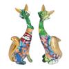 2pcs Cat Statue Resin Cute Beautiful Multicolor Cat Figurine for Home Desktop Decoration KY187