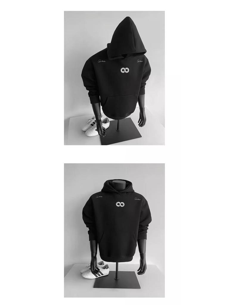 Heavyweight Embroidered Unisex Hoodie - Trendy American Casual High Street Sweatshirt for Autumn/Winter, Plus Velvet, Perfect for Couples