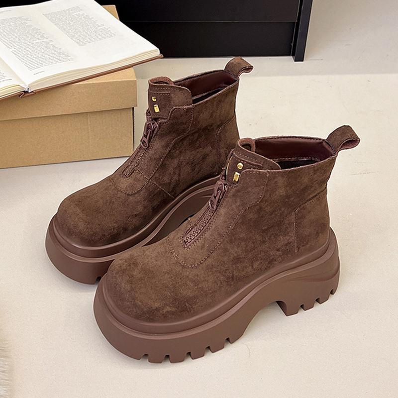 Ankle Boots for Women's Flats Platform Shoes Suede Sport Shoes Winter  Fashion Chelsea Boots New Trend Dress Mujer