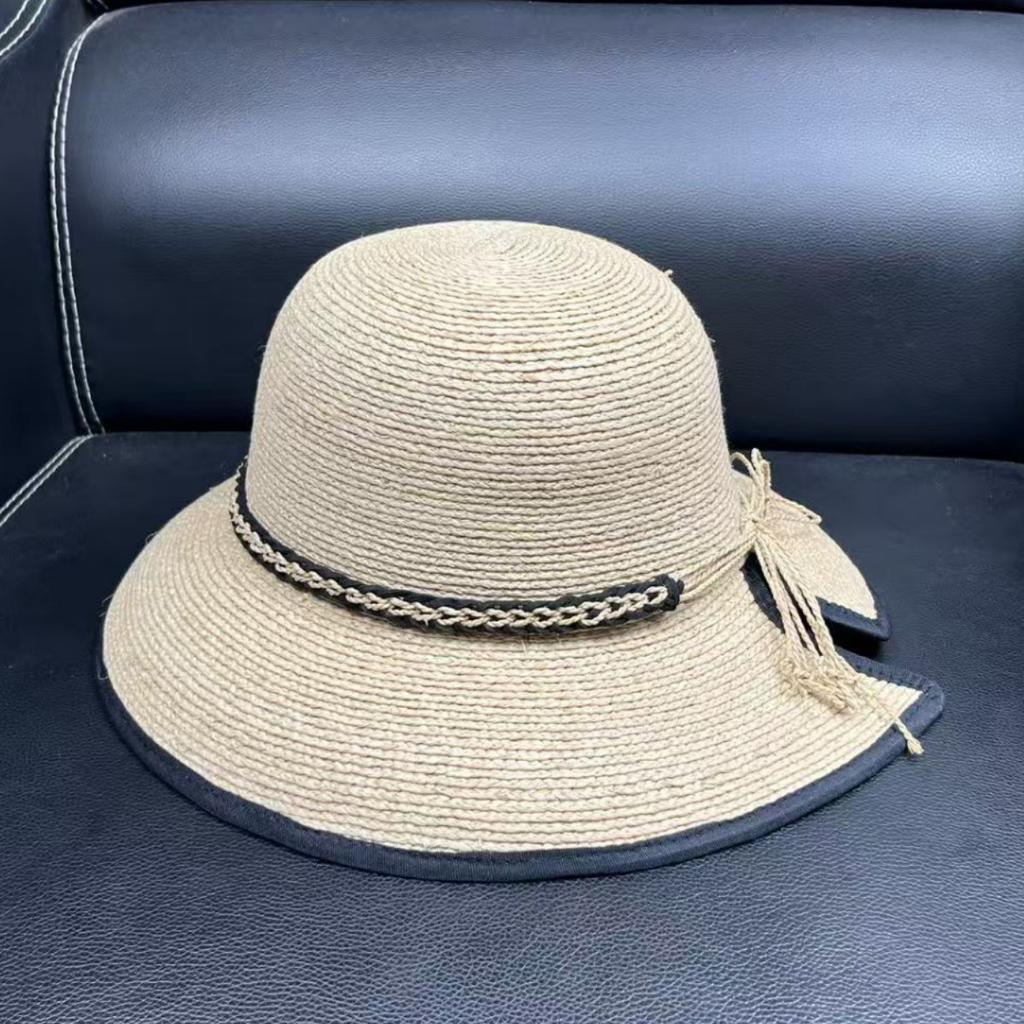 High quality 2026 raffia hat women's summer shopping shade anti-ultraviolet hat fashion basin hat top hat
