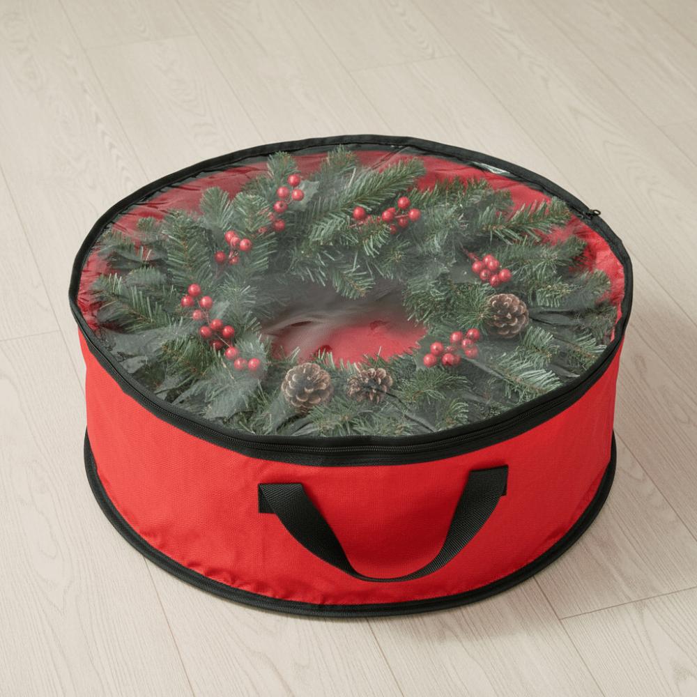 Transparent Window Christmas Garland Organizer Dust-proof Xmas Decor Storage Pouch Holiday