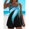 Women's Swimwear Tankini 2 Piece Swimsuit Abstract Print Vacation Bathing Suits