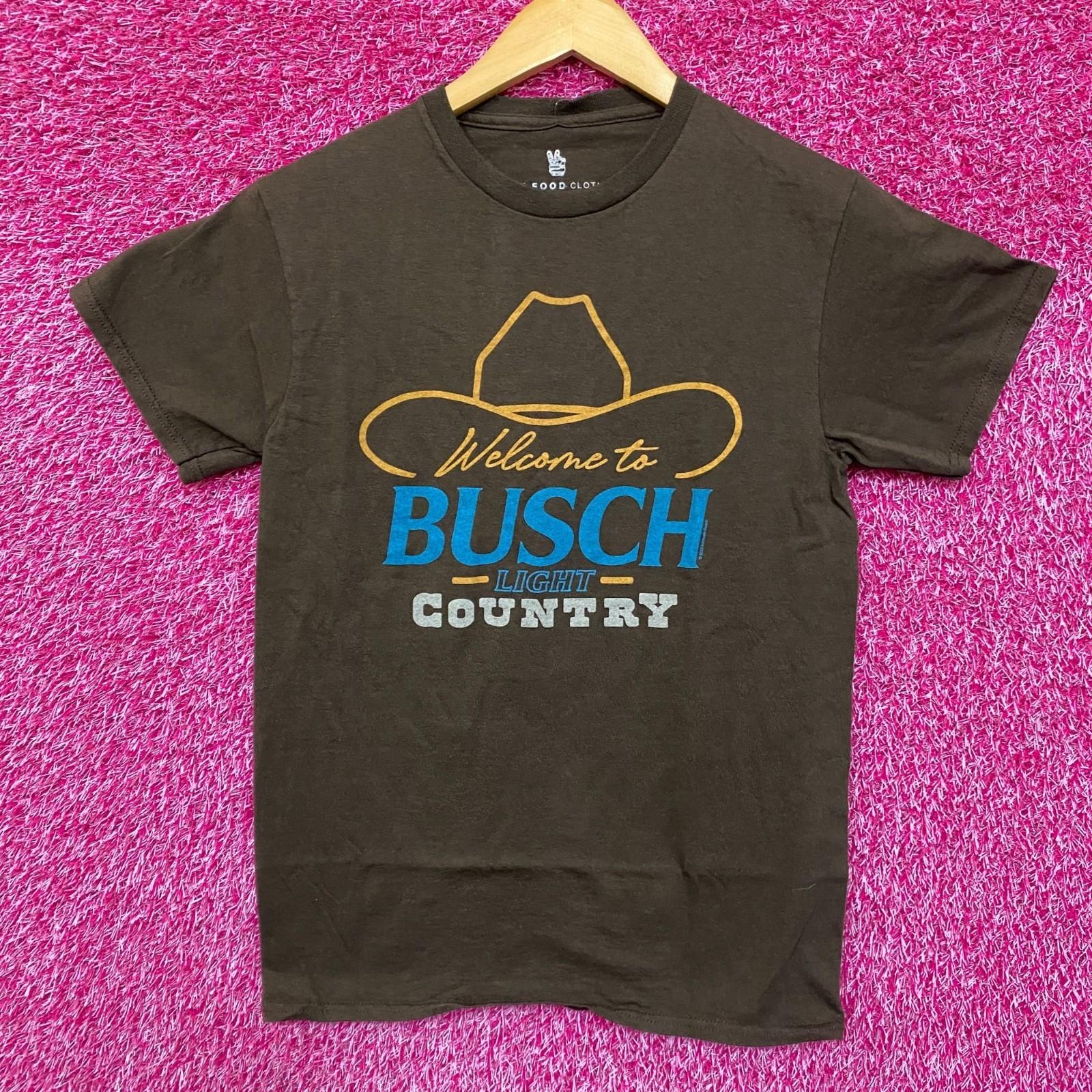 Welcome To Busch Light Country Vintage Style Brown 100% Cotton T-shirt Mens Tees Top 4XL