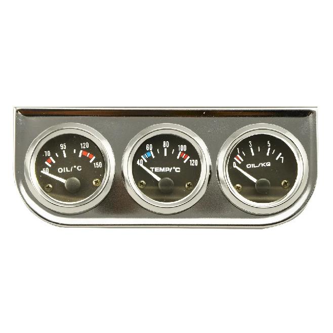 DRAGON GAUGE Universal Chrome 2inch 52mm Car Auto Triple Gauge Holder Bracket Pod