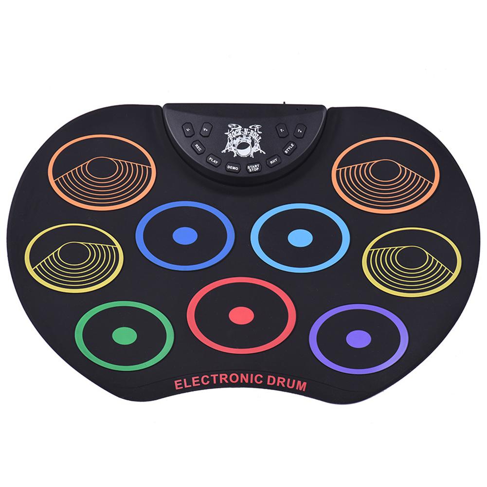 

9 Drum Pads Roll Up Drum Kit Headphone Jack Great Holiday/Birthday Gift for Kids