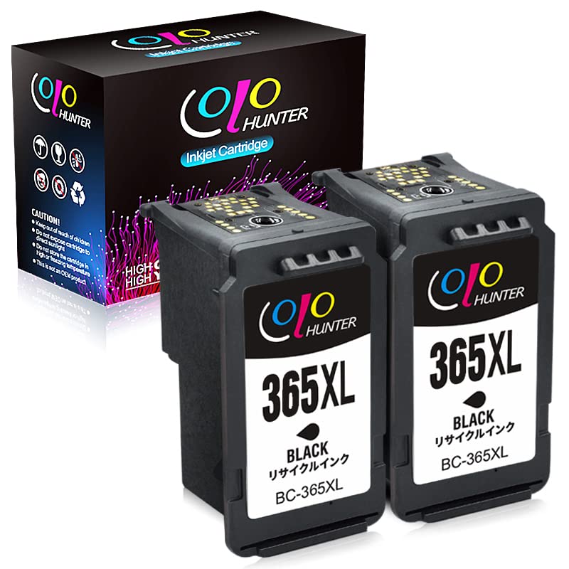 

Colohunter Black Remanufactured Ink Cartridges for Canon x Remaining Ink Level Compatible with PIXUS TS3530 BC-365XL (2 High-Yield, Indicator) - чорний