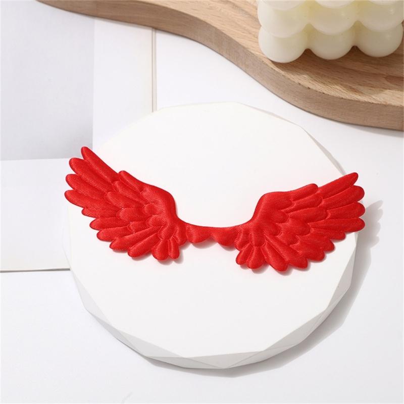 10Pcs Fabric Wing Charm Embossed Fabric Wing Appliques For Handmade Art Craft Home Decoration Clothing Sewing Craft