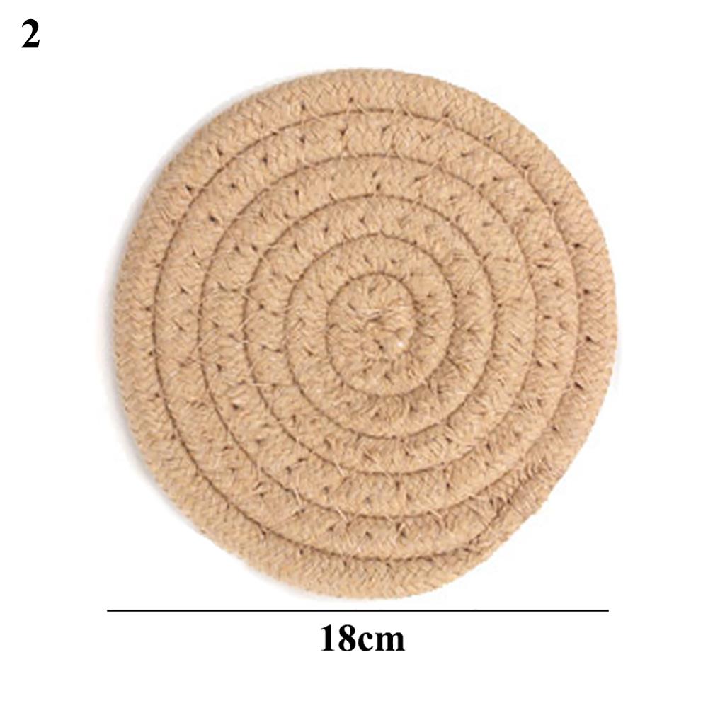 Multi Sized Plant Mat Round Woven Mats Simple Household Thick Heat Insulation Placemats Anti Scald Table With Thick Cushion