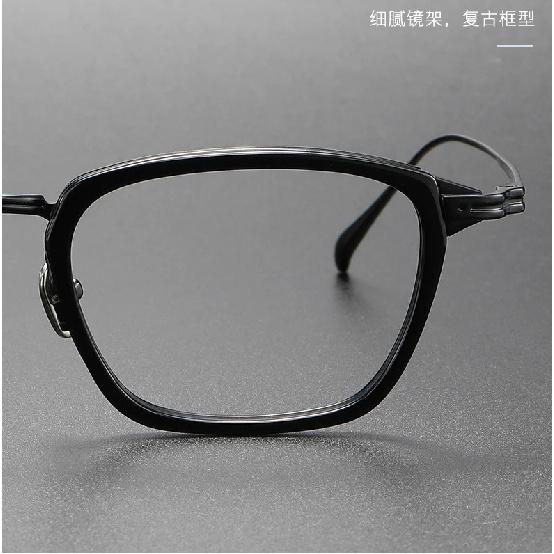 Top Quality Handmade Acetate Titanium Glasses Frames Men Women Luxury Transparent Square Eyeglass Frame Business Eyewear