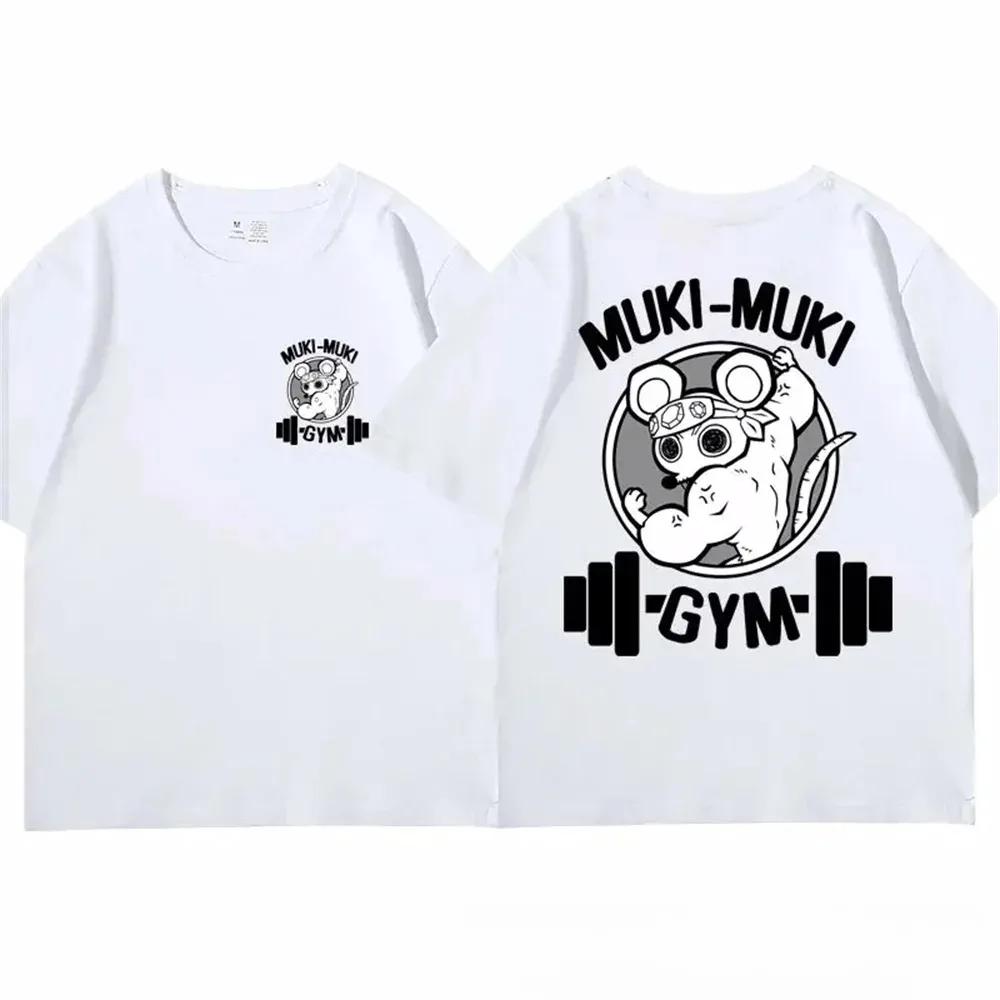 

2024 Мужская летняя футболка с японским аниме Demon Slayer Uzui Tengen, забавный принт Ninja Mice Muki Muki Gym T Shirt Muscular Mouse T-Shirts XXXXXL чёрный