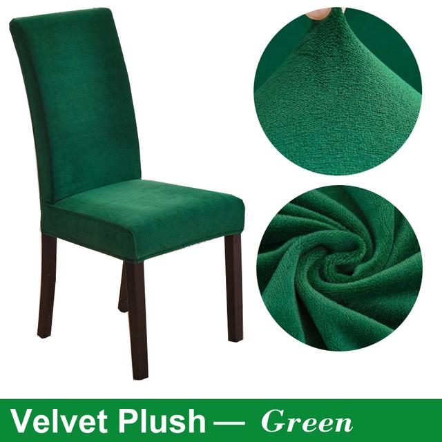 Velvet Chair Cover For Dining Room Thick Elastic Dining Chair Cover Stretch Chair Slipcover Cover For Chair Kitchen Chair Cover for Home