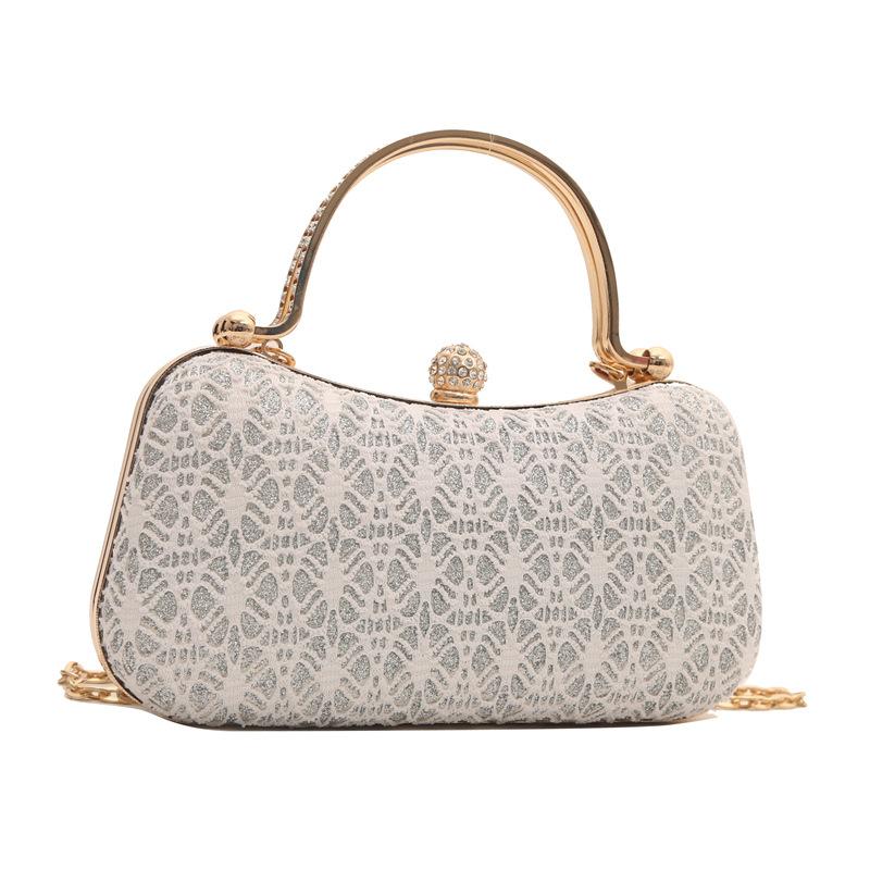 2025 New Exquisite Women's Bag Lock Buckle Shoulder Chain Crossbody Bag Women's Banquet Bag One-Shoulder Crossbody Small Square Bag