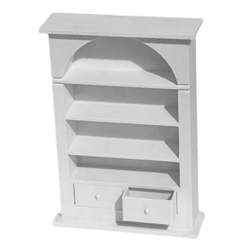 

1/12 Miniature Shelf Mini Bookshelf Bookcase Miniatures Dollhouses Furniture Accessories Small Display Shelf Ornament белый
