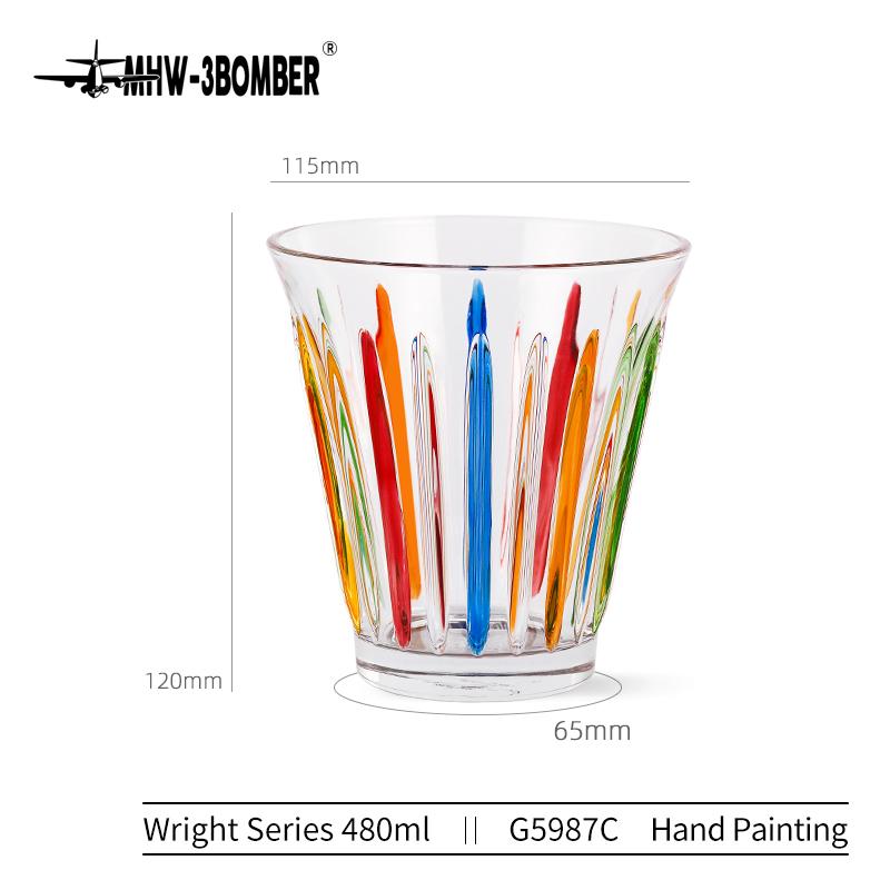 MHW-3BOMBER 200/320/480ML Glas Kaffekoppar Konst Handmålade Espressomugg Set Halkfria Dricksglas Chict Julklappar